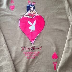 Playboy Club Tokyo Anime Ace of Hearts Sweatshirt Tan Size M Color Bars 2022